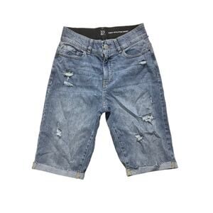 NY&C Curvy Sculpting Shorts Women’s Size 12 – Distressed, Denim, Casual